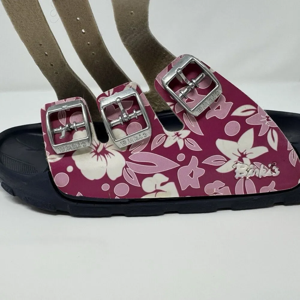 Birki’s by Birkenstock Sansibar Slide Sandal SZ 39 Floral 3 Strap Buckle Pool